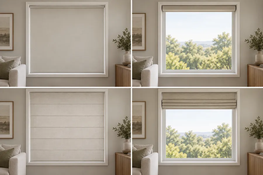 Roman vs Roller Blinds Side-by-Side Comparison