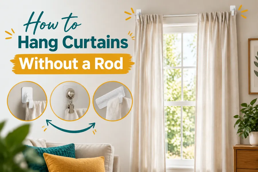 How to Hang Curtains Without a Rod