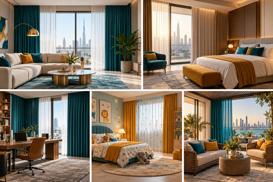 Types of curtains by space
