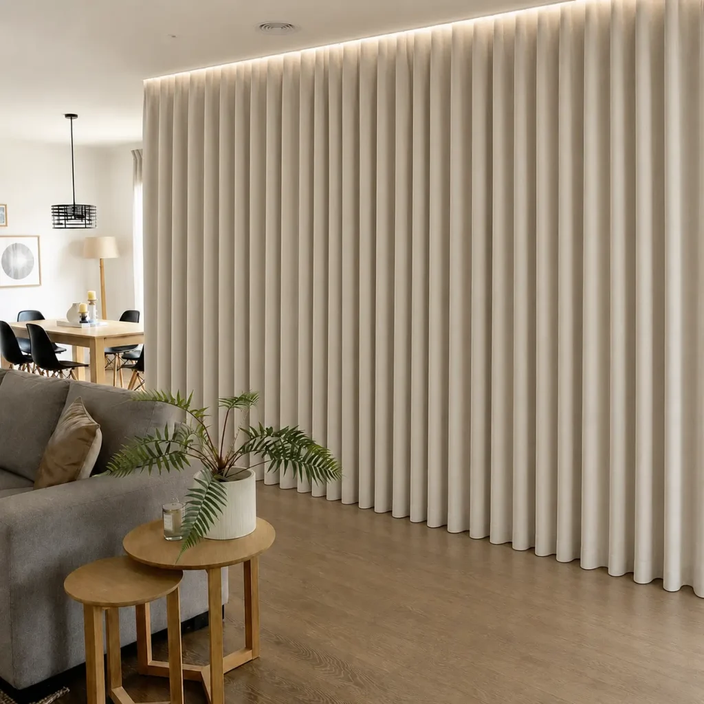 motorized curtain installation