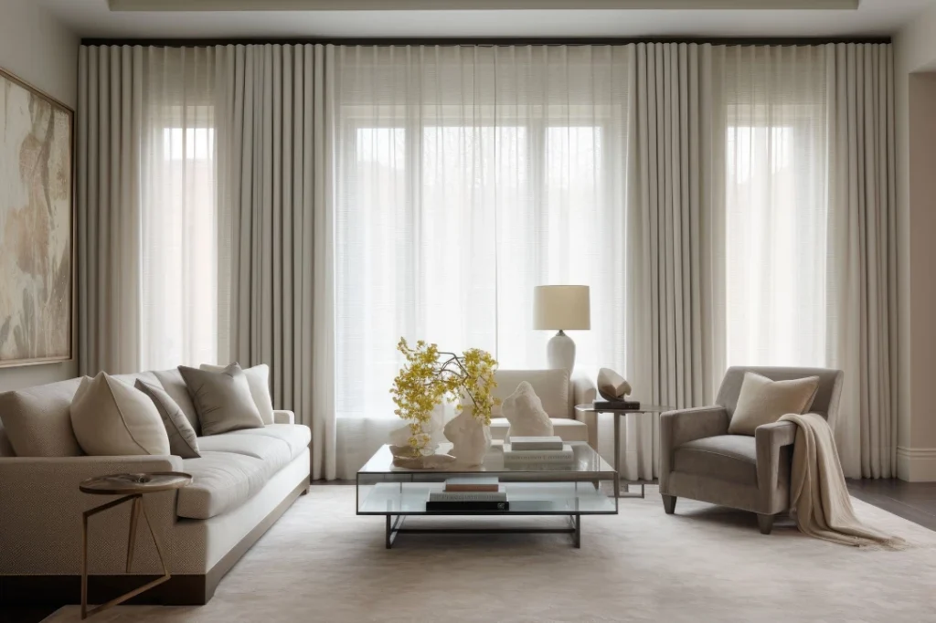 Double layer sheer curtains