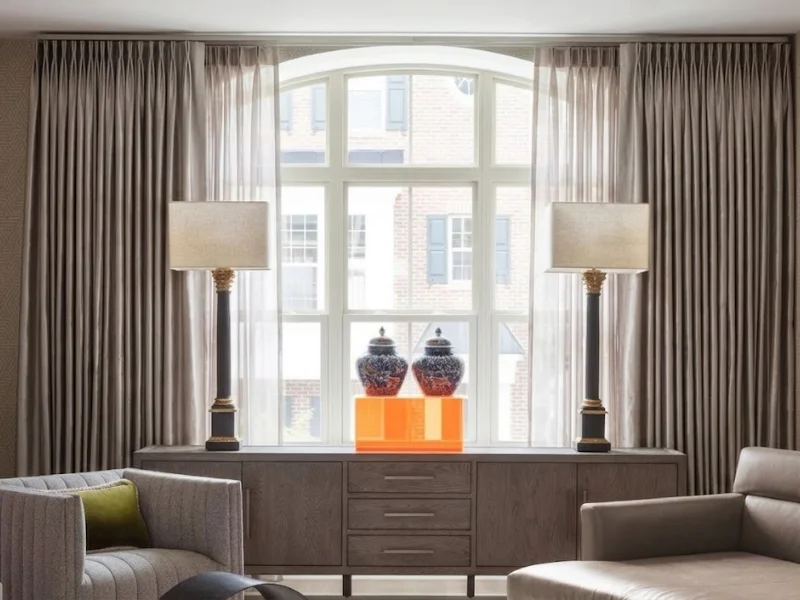 Pinch Pleat Silk Curtains