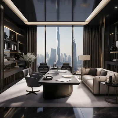 Stylish office curtains Dubai