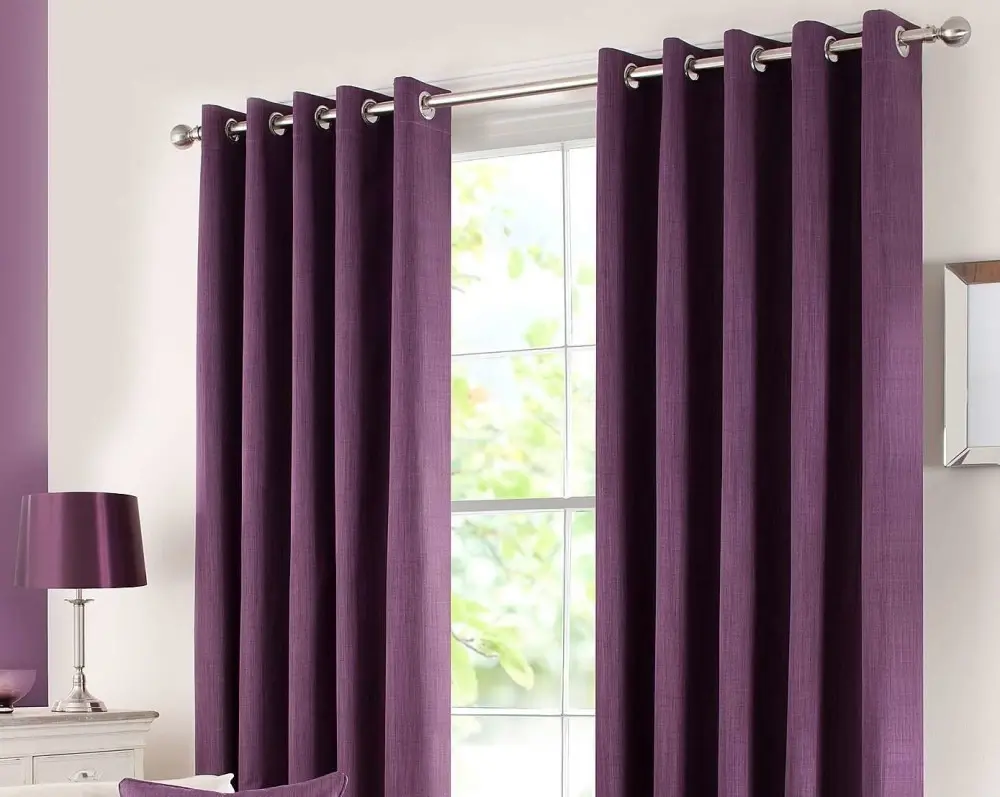 Custom Made Purple Eyelet Curtains in Dubai