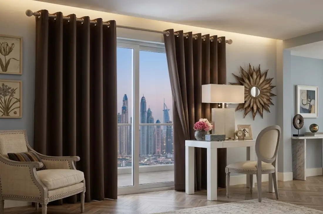Luxury eyelet curtains in Dubai