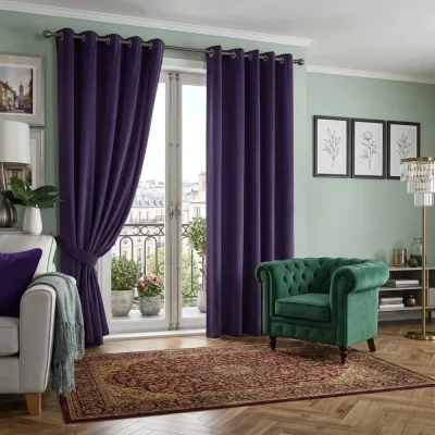 luxury eyelet curtains in Dubai home